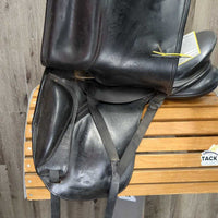 17.5" Adj? *set XW 7" Schleese JES Dressage Saddle, Wool Flocking, Lg Front Blocks, Rear Gusset Panels, Flaps: 16"L x 12.5"W Serial #: 3-17.5 5015S0604
