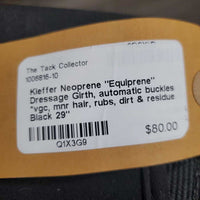 Neoprene "Equiprene" Dressage - Short Girth, automatic buckles *vgc, mnr hair, rubs, dirt & residue