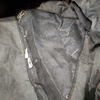 Corner Hanging Feed - Hay Bag, mesh bottom *fair, v.rusty, faded, dirty, peeled lining