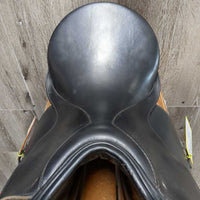 17" MW *5" Passier Corona Dressage Saddle, Pommel Strap, Grey/Brown Cover, Lg Front Block, Wool Flocking, Rear Gusset Panels, Flaps: 17"L x 12.5"W Serial #: 17049091