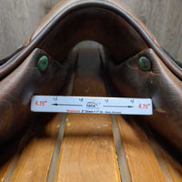 17" M *4.75 Amerigo C Close Contact, 2 Billet Guards, Yellow Amerigo Cotton Cover, Med Front & Back Blocks, Wool/Felt Flocking, Flaps: 13.25" x 13.25" Serial #: 17 N 1002