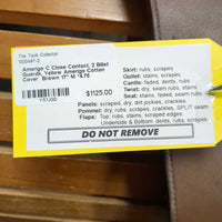 17" M *4.75 Amerigo C Close Contact, 2 Billet Guards, Yellow Amerigo Cotton Cover, Med Front & Back Blocks, Wool/Felt Flocking, Flaps: 13.25" x 13.25" Serial #: 17 N 1002