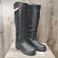 Pr Tall Country Boots, Side Laces, 2 Gold Ariat Forms *like new, v.mnr dust & scuffs