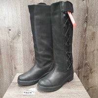 Pr Tall Country Boots, Side Laces, 2 Gold Ariat Forms *like new, v.mnr dust & scuffs