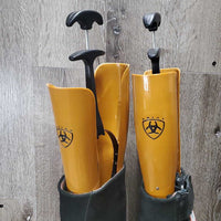 Pr Tall Country Boots, Side Laces, 2 Gold Ariat Forms *like new, v.mnr dust & scuffs