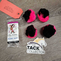 4 Fleece Ear Pom Poms, bag *new