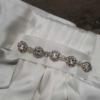 Satin Stock Tie, bling, attached velcro collar, bag *new