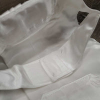 Satin Stock Tie, bling, attached velcro collar, bag *new