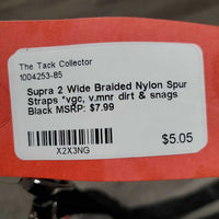 2 Wide Braided Nylon Spur Straps *vgc, v.mnr dirt & snags