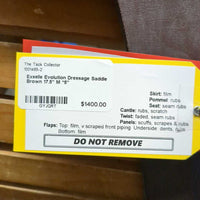 17.5" M *5" Exselle Evolution Dressage Saddle, Suede Seat & Knee Rolls, Lg - Long Exterior Front Blocks, Wool Flocking, Rear Gusset Panels, Flaps: 17"L x 13"W Serial # 0123 EX9 3 293 175