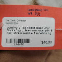 2 Tall Fleece Boot Liner - Socks *vgc, clean, mnr rubs, pills & hair, sticker residue