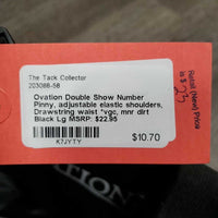 Double Show Number Pinny, adjustable elastic shoulders, Drawstring waist *vgc, mnr dirt