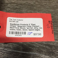 2 "Equi-Chaps" Neoprene Close Contact - Mud Fever Boots *gc/fair, dirty, mnr stains, holes, slices, ripped edges, faded