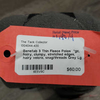 3 Thin Fleece Polos *gc, hairy, clumpy, stretched edges, hairy velcro, snag/threads