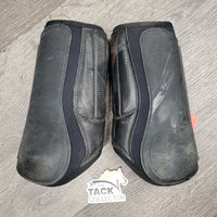 Closed Front & Hind Boots, velcro *gc, faded, clean, rubs, threads, holey edge, stain