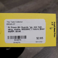 Pr Foam Bit Guards *gc, mnr hair, dirty, stains, MISSING 1 Velcro