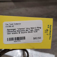 "Vienna" Hvy Med 2 Ring Universal Elevator Bit *vgc, clean, mnr stains & scuffs