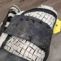 4 Mesh Fly Boots, Fleece Lined, velcro *gc/fair, clean, v.clumpy, dingy, repairs, Missing label