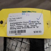 4 Mesh Fly Boots, Fleece Lined, velcro *gc/fair, clean, v.clumpy, dingy, repairs, Missing label