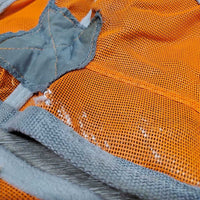 2 Hvy Mesh Fly Boots, velcro *gc, snags, v.stained, clean, sm holes, binding: curled & rubs