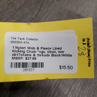 1 Nylon Web & Fleece Lined Kicking Chain *vgc, clean, mnr dirt?stains & threads
