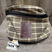 Helmet Bag, zipper, leather & chain top handle *xc/like new, clean, mnr hairy