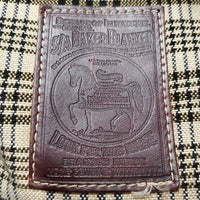 Helmet Bag, zipper, leather & chain top handle *xc/like new, clean, mnr hairy