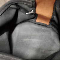 Helmet Bag, zipper, leather & chain top handle *xc/like new, clean, mnr hairy