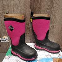 "Rugged II" CHILDRENS Tall Rubber - Muck Boots, box, form *gc, clean, snags, rips, big holes, punctures, hairy inside