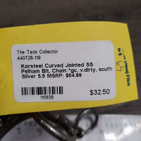 Curved Jointed SS Pelham Bit, Chain *gc, v.dirty, scuffs