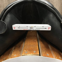 18.5" Med *5" Equitation Saddle, 2 Stirrup Irons & Leathers, 2 Lg Front Velcro Blocks, Black Cover, Wool Flocking, Made in Portugal