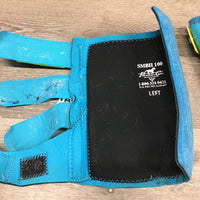 Pr Closed Boots, velcro *vgc, clean, v.hairy, mnr stains