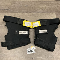 2 Hock Boots *vgc, clean, hairy, loose threads, mnr residue, edge rubs & stains, hairy velcro