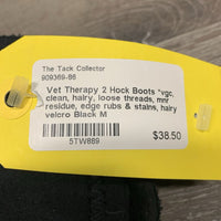 2 Hock Boots *vgc, clean, hairy, loose threads, mnr residue, edge rubs & stains, hairy velcro