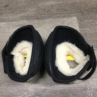 No Turn Bell Boots, velcro, sheepskin top *like new, mnr scuffs