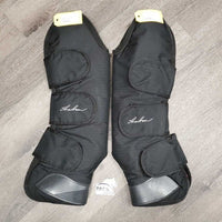 2 Tall Hind Shipping Boots *gc, clean, edges: rubs, frays & thin, mnr hairy velcro, scratches