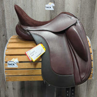 16.5 Adj *set XW *6.5" Schleese Obrigado Monoflap Dressage Saddle, Navy Schleese Cover, Wool Flocking, Shoulder Relief Panels, Rear Gusset Panels, Lg External Front Blocks, Flaps: 16"L x 10"W Serial #: B2 1 RW 16.5 M0640350424
