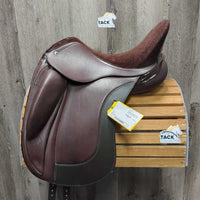 16.5 Adj *set XW *6.5" Schleese Obrigado Monoflap Dressage Saddle, Navy Schleese Cover, Wool Flocking, Shoulder Relief Panels, Rear Gusset Panels, Lg External Front Blocks, Flaps: 16"L x 10"W Serial #: B2 1 RW 16.5 M0640350424