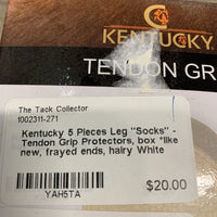 5 Pieces Leg "Socks" - Tendon Grip Protectors, box *like new, frayed ends, hairy