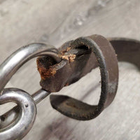 Nylon Rope & Leather Chambon, Crown Piece, snaps *gc/fair, TORN, dirty/stained ropes, xholes, dirt, rubs, gunky