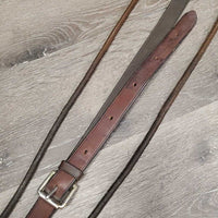 Nylon Rope & Leather Chambon, Crown Piece, snaps *gc/fair, TORN, dirty/stained ropes, xholes, dirt, rubs, gunky