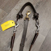 Nylon Rope & Leather Chambon, Crown Piece, snaps *gc/fair, TORN, dirty/stained ropes, xholes, dirt, rubs, gunky