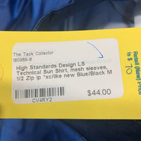 LS Technical Sun Shirt, mesh sleeves, 1/2 Zip Ip *xc/like new