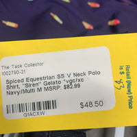 SS V Neck Polo Shirt, "Siren" Gelato *vgc/xc