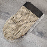 Double Sided Fleece & Cactus Cloth Grooming Mitt *fair, v.dirty, v.stained, dingy, hairy, clumpy