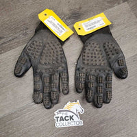 Pr Grooming - scrubbing Gloves *gc, dirty, hairy, faded?, older, residue