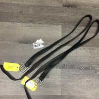 Pr Nylon Lined Thick Soft Stirrup Leathers *gc, mnr dirty, thin edges, dents, rubs & pulled hole threads