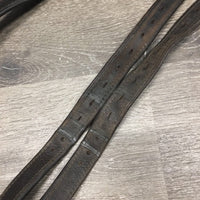 Pr Nylon Lined Thick Soft Stirrup Leathers *gc, mnr dirty, thin edges, dents, rubs & pulled hole threads