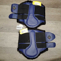 Pr Closed Front Boots, Fleece Lined, velcro *xc/like new, clean, v.mnr hair