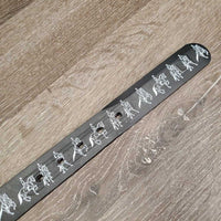 Plastic Belt, Buckle "Dressage Horses" *vgc, shortened